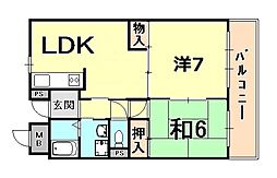 ジュエルコート甲子園口2 2LDKの間取図画像