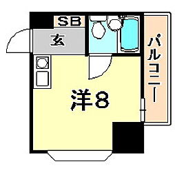 サンシャイン山手 ワンルームの間取図画像