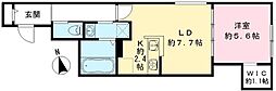 YOUR MAISON 立花 1LDKの間取図画像