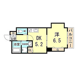 真野マンション 1DKの間取図画像