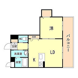 バレンフォート 1LDKの間取図画像