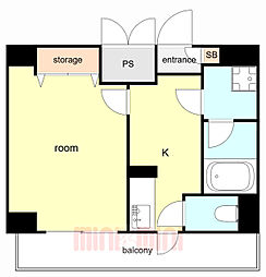 ヴァンスタージュ姫里 1Kの間取図画像