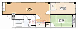 ブリージェ朝日ケ丘 2LDKの間取図画像