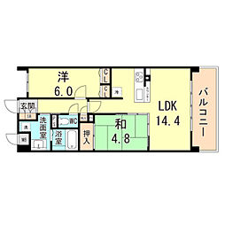 ワコーレヴィータ森北町 2LDKの間取図画像
