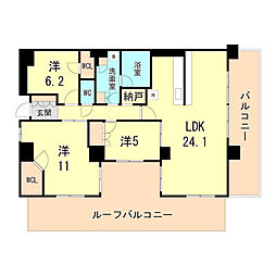 ジークレフ・ジオ神戸本山 3LDKの間取図画像