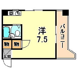 シャトレー甲南 ワンルームの間取図画像