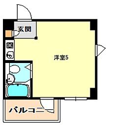 サンパレス六甲 ワンルームの間取図画像