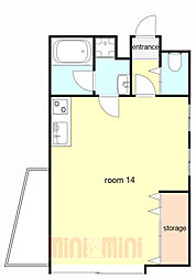 パルポート高羽 ワンルームの間取図画像