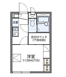 レオパレスみかけ 1Kの間取図画像