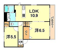アメニティ大原Ａウエスト 2階/A202