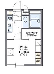 レオパレスライトハウス上田 1Kの間取図画像