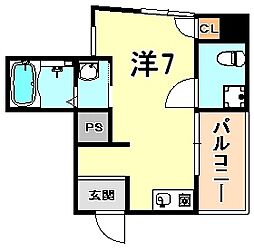 グレイスシャトー王子 ワンルームの間取図画像