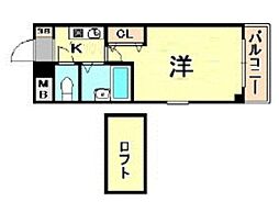 ローテローゼ本山 1Kの間取図画像