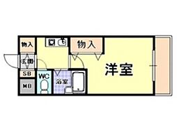 ローテローゼ本山 1Kの間取図画像