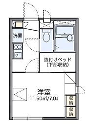 レオパレスみかけ 1Kの間取図画像