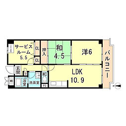 オルテンシアKOBE 3LDKの間取図画像