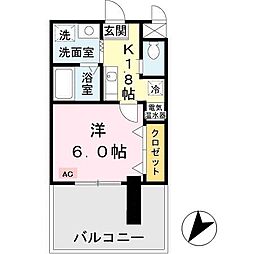 マグノリアパレス 1Kの間取図画像