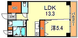 EDELHOFE住吉本町 1LDKの間取図画像