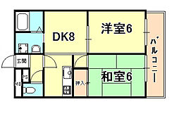 フロッグハウスカズオ 2DKの間取図画像