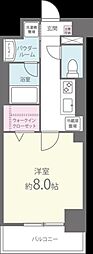プレ・ラ・メール御影 1Kの間取図画像