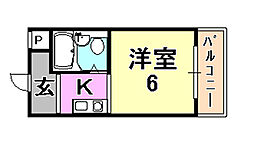 ダイドーメゾン岡本 ワンルームの間取図画像