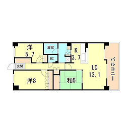 ローレルコート芦屋 3LDKの間取図画像