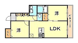 MAINSTAGE芦屋東 2LDKの間取図画像