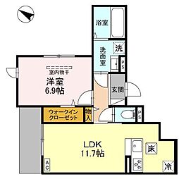 ブリランテ森南町 1LDKの間取図画像