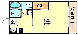 コート山手御影 1Kの間取図画像