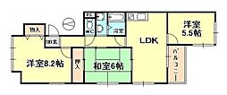 エクセレンス御影 3LDKの間取図画像