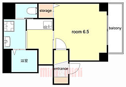 RESIDENCE六甲道 1Kの間取図画像
