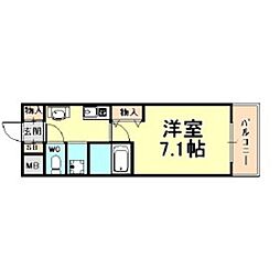 セファミ御影 1Kの間取図画像