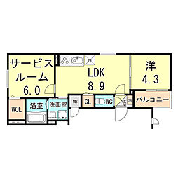 SIMO LA RESIDENCE 1SLDKの間取図画像