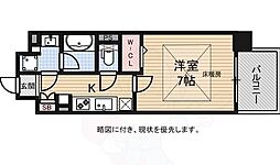 アーバネックス心斎橋 1Kの間取図画像