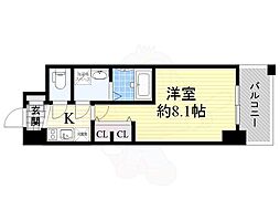 アドバンス大阪フェリシア 1Kの間取図画像