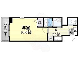 グラージュ小路 1Kの間取図画像