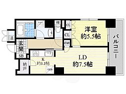 エル・セレーノ上本町レジデンス 1SLDKの間取図画像