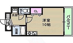 エムプラザ長堀 1Kの間取図画像