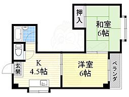 ロイヤル神路2 2Kの間取図画像
