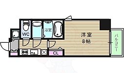 レジュールアッシュ天王寺堂ヶ芝 1Kの間取図画像