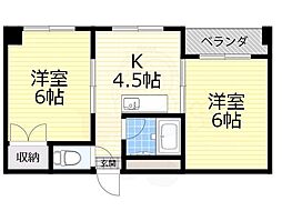 ラパンジール長堀 2Kの間取図画像