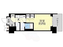 ルネフラッツ谷町四丁目 1Kの間取図画像