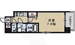 エスリード大阪城公園 1Kの間取図画像