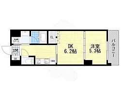 ビエラコート内久宝寺 1DKの間取図画像
