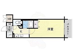 クレアートアドバンス大阪城南 1Kの間取図画像