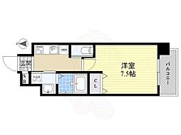 天王寺ELMO 1Kの間取図画像