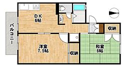 メゾン・ド・エスペランサ 2DKの間取図画像