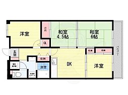 グリーンコート宝塚 4DKの間取図画像
