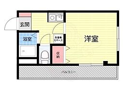 マサーレ川西 1Kの間取図画像
