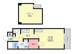 ル・クラージュ花屋敷 1Kの間取図画像